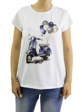 t shirt con vespa e palloncini 